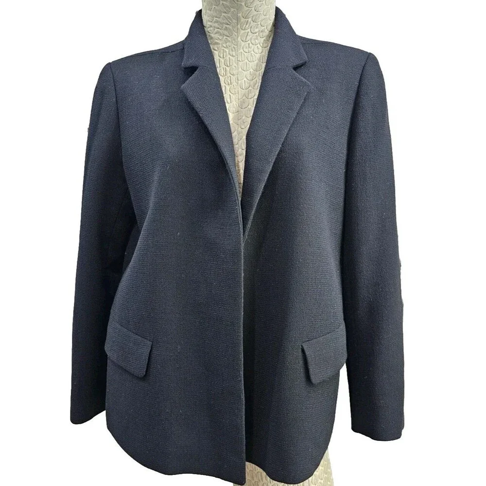 Lafayette 148 Womens 8 Responsible Wool Crepe Blazer Jacket Suit Career Coat EUC